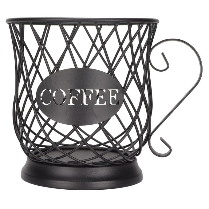 Support de rangement pour dosettes de café en fer, panier de rangement de grande capacité pour la maison et le bureau noir