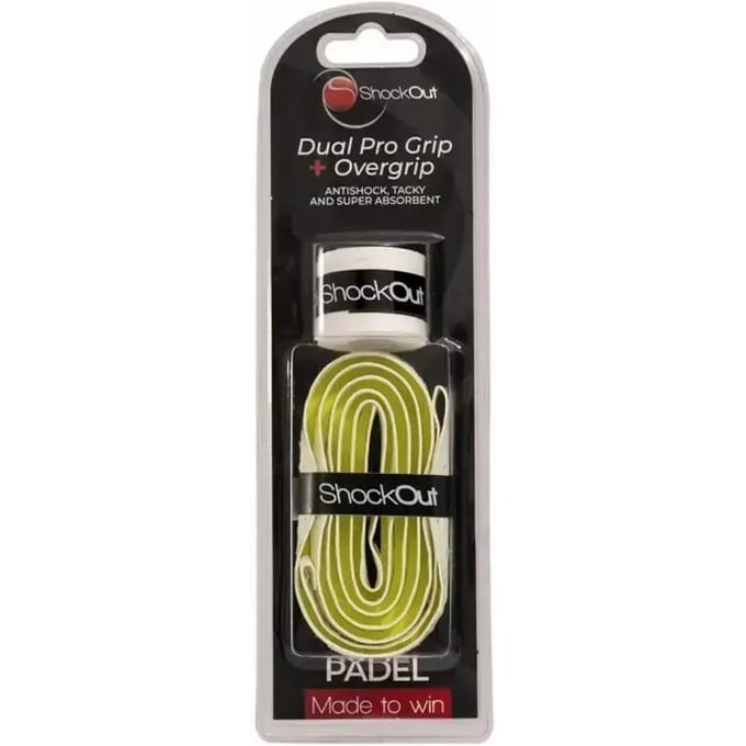 ShockOut Dual Pro Grip + Overgrip Padel | Wit/Geel