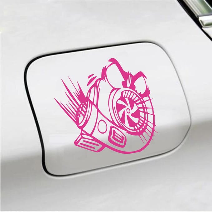 Bumpersticker - Turbo - 13 X 13 - Roze