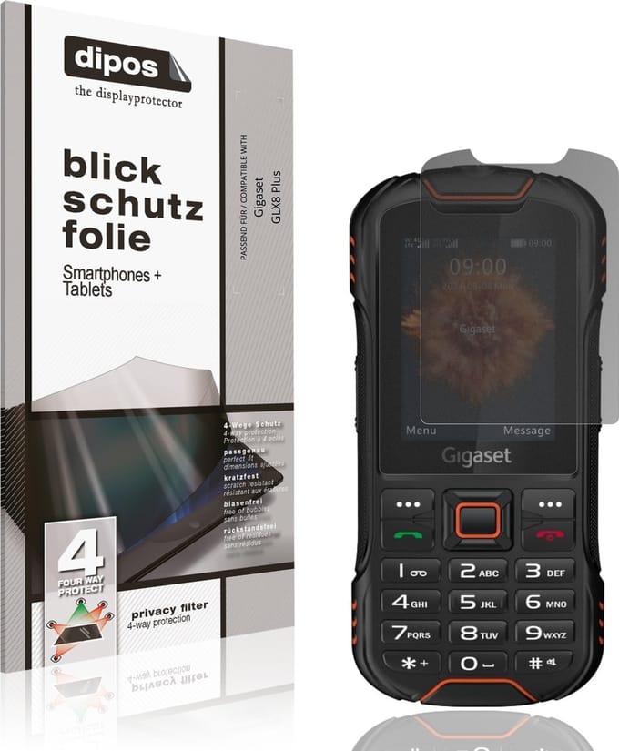 dipos – Matte Privacy Screenprotector geschikt voor Gigaset GLX8 Plus | Anti-Spy Beschermfolie