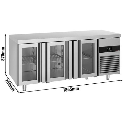 GGM Gastro Kühltisch PREMIUM - 1860x700mm - mit 3 Glastüren