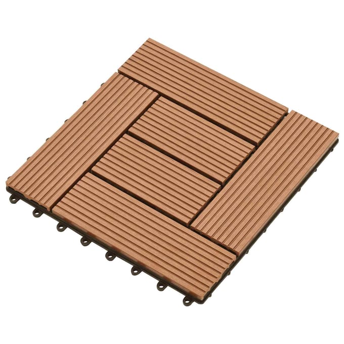 vidaXL - Terras - Tegel - 11 - st - Bruin - 30 - x - 30 - cm - WPC