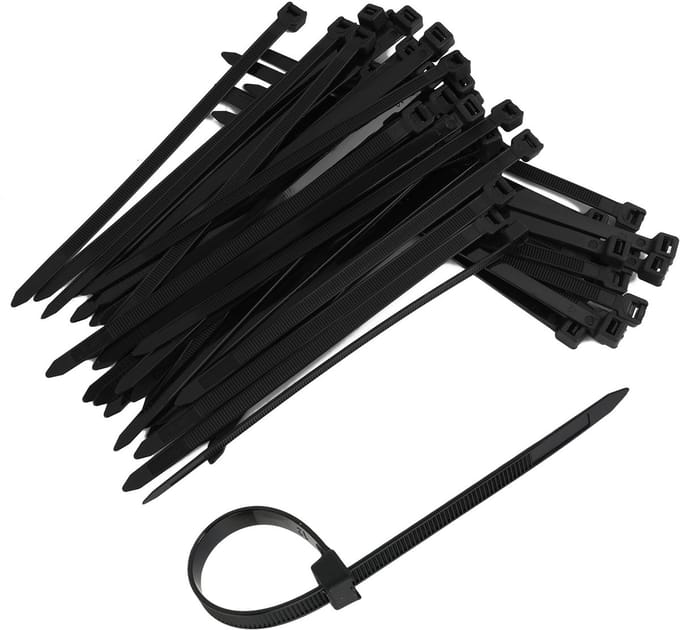 Dailygoods- Kabelbinders 100 stuks - Zwarte Kunststof - 200 mm x 8 mm