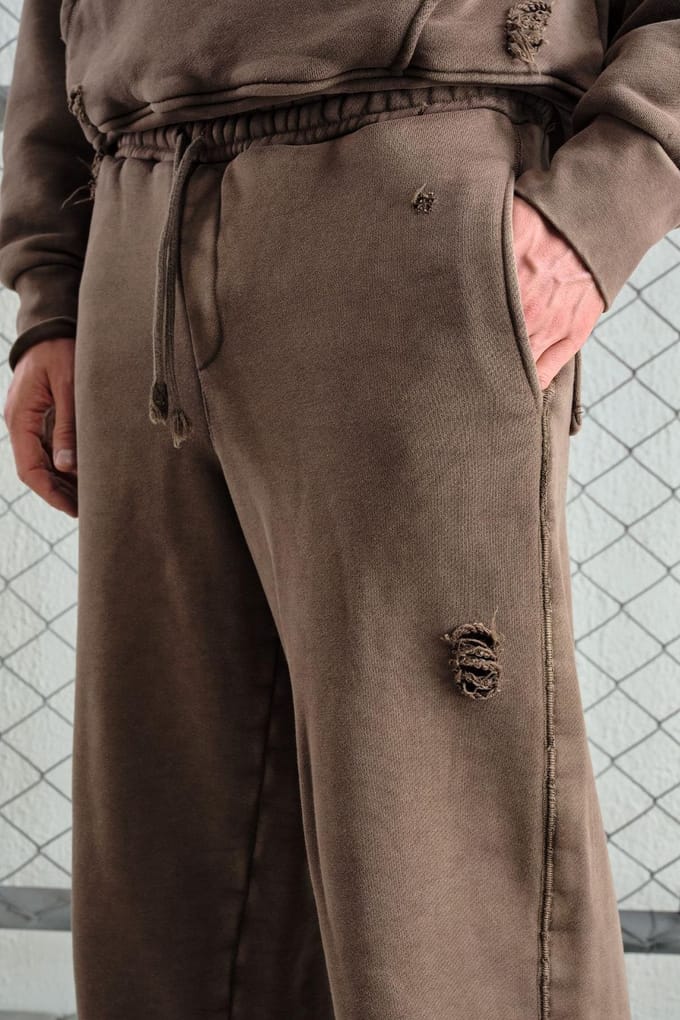 Heren Brede Pantalon Tricot