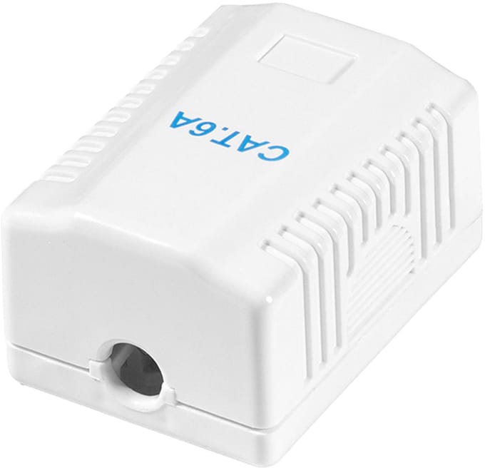 LogiLink wandcontactdoos Cat.6A met opbouwbehuizing, 2x RJ45, wit
