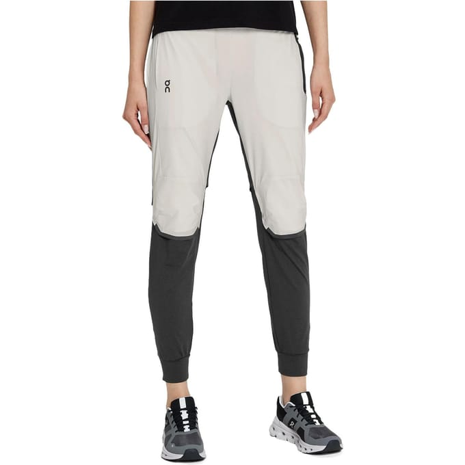 On Running Broek Comfortabel Zacht Zittend Lichtgewicht Casual Broek Damesbroek Parelmoer Wit Donkergrijs 206.01048 S white