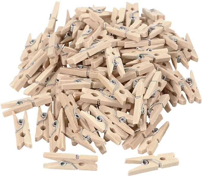 Wasknijpers, L: 25 mm, B: 3 mm, 100 stuk/ 1 doos