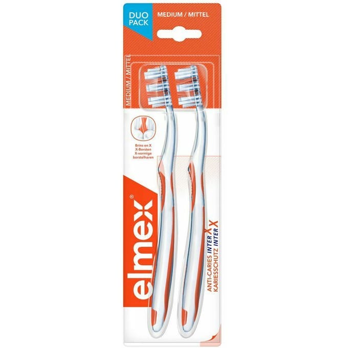 Elmex Tandenborst.inter-x A/caries Medium Duopack