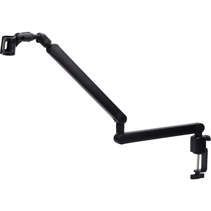 Support de Microphone Bras Articulé avec Base Octogonale Clips pour Câbles Support de Microphone de Bureau Réglable Rotation à 360 degrés pour Studio black