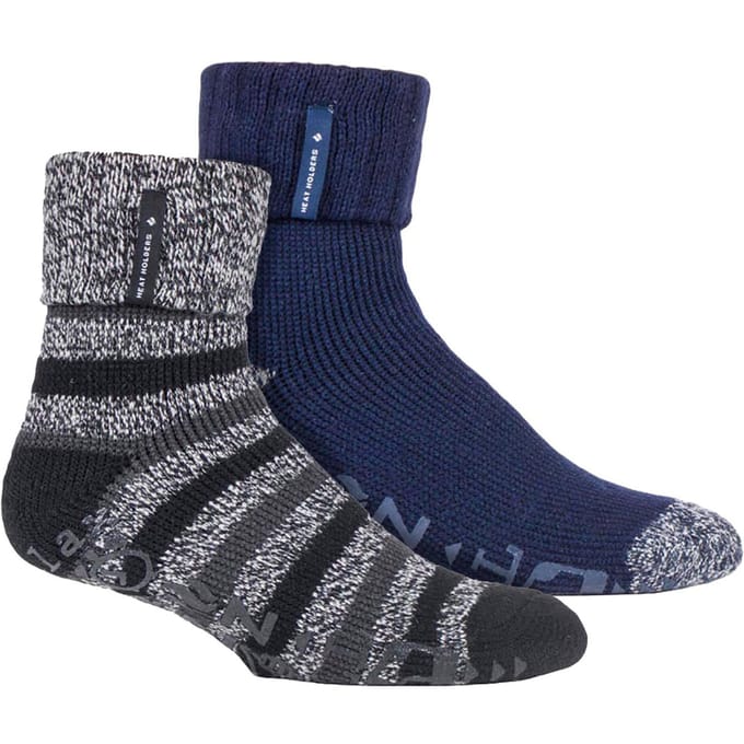 2 Paar Heren Thermische Bed Sokken | Zachte Warme Gezellige Winter Lounge Sokken