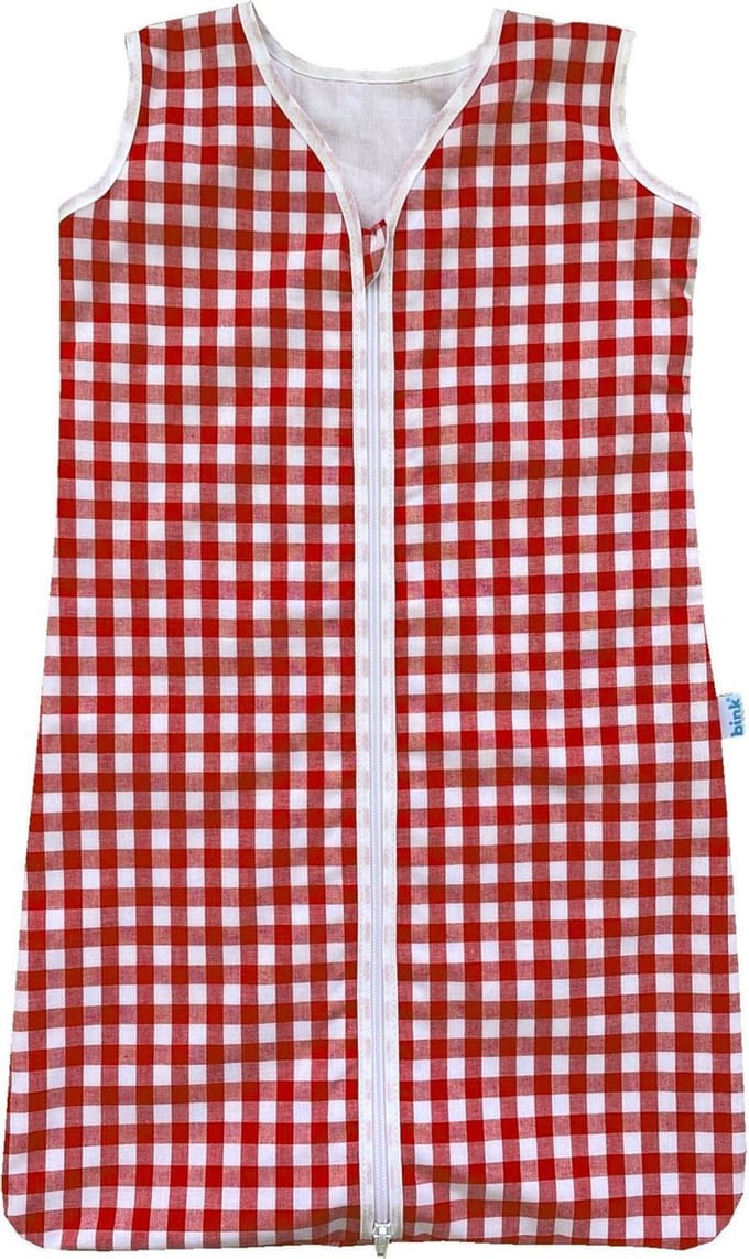 BINK Bedding Zomerslaapzak BB Rood 1 cm ruit 90 cm