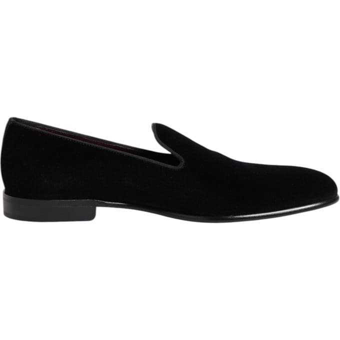 Dolce & Gabbana Zwarte Velours Instaploafers Heren Formele Schoenen