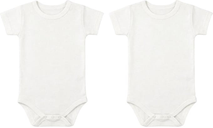 Little Angel - 2 Premium Cotton t-shirt-rompers - Wit - 18 mnd