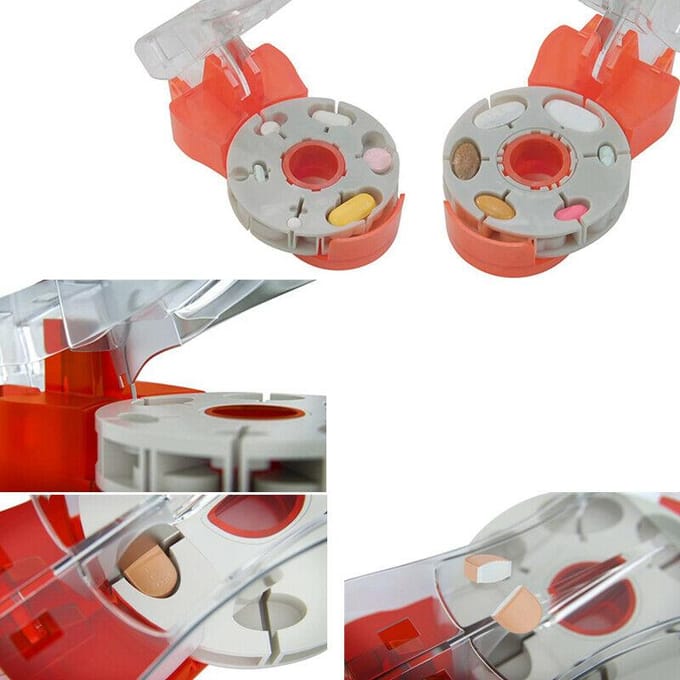 Medicijn Pillen Snijder Doos Draagbare Medicijn Tablet Grinder Splitter Case white