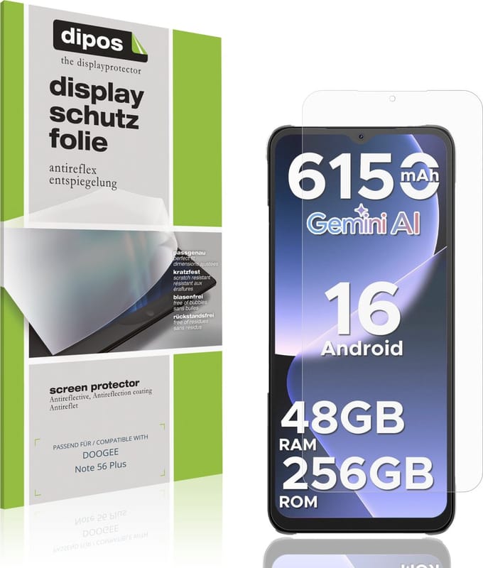 dipos – 4x Matte Beschermfolie geschikt voor DOOGEE Note 56 Plus | Krasbestendige & antireflecterende Screenprotector Ultra-Thin
