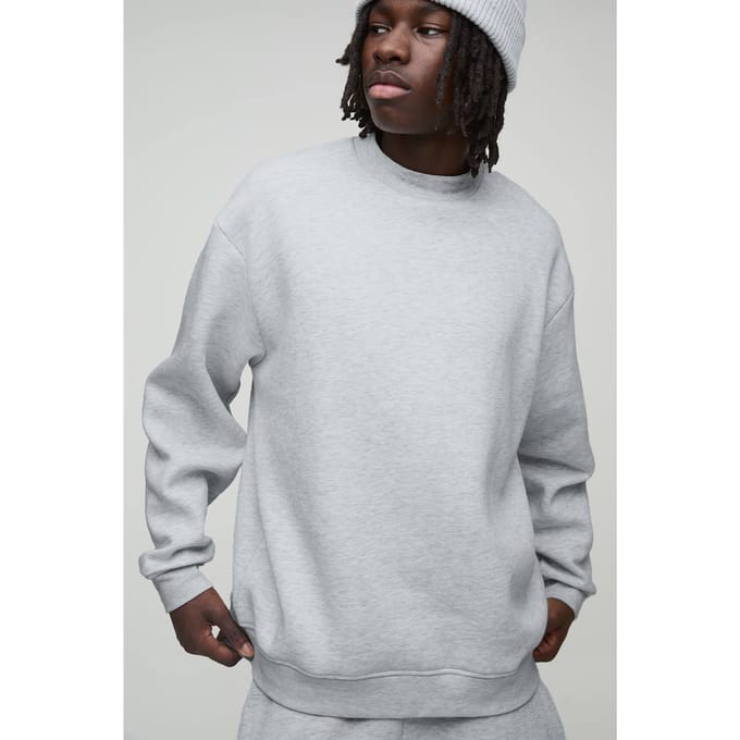 330GSM Oversized Sweatshirt | Grey Marl | Size Large