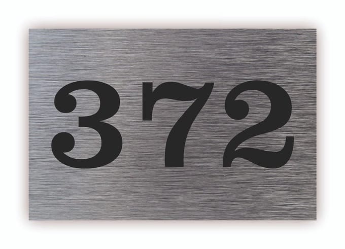 Dibond rvs look huisnummerbord voordeur 15x10cm DB94