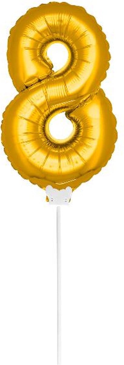 Folat - Folieballon cijfer mini Goud cijfer 8