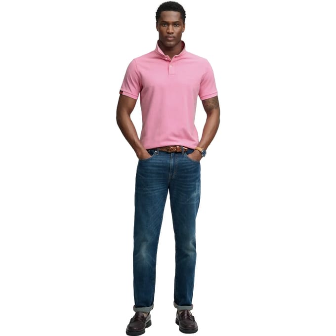 Superdry Vint Destroy Korte Mouw Poloshirt Roze 2XL Man