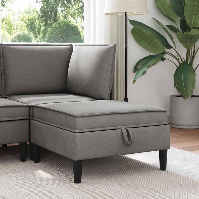 vidaXL - Sofa - Kruk - met - Opbergruimte - Donkergrijs - Fluweel