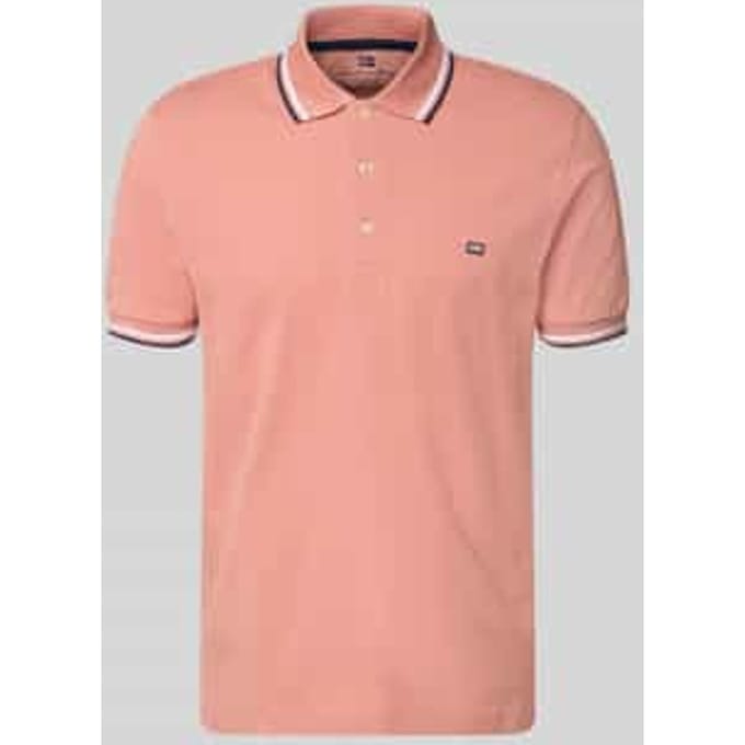 regular fit poloshirt met contrasterende strepen