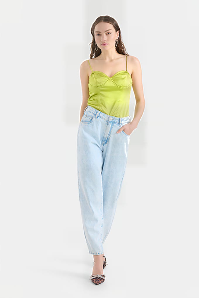 Shoeby Lm-sbsatin Corset Top Brightgreen Maat: XL | Bustiers Outlet | Dames | Groen