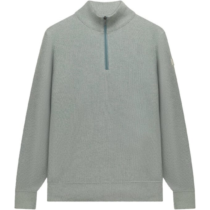 State Of Art Half Zip Trui Melange Lichtgroen - Maat M - Heren - Pullovers