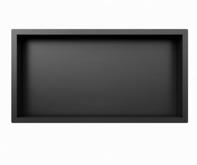 FugaFlow Arcas Inbouwnis badkamer - 30x60x10cm - mat zwart