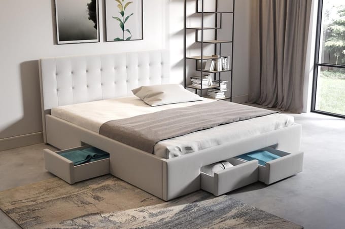 Meubella - Tweepersoonsbed Milo - Wit - 140x200 cm