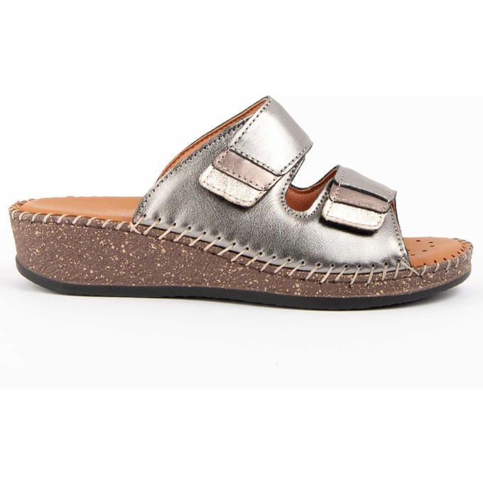Purapiel Sandalen Met Een Sleehak Leida2 Zilver