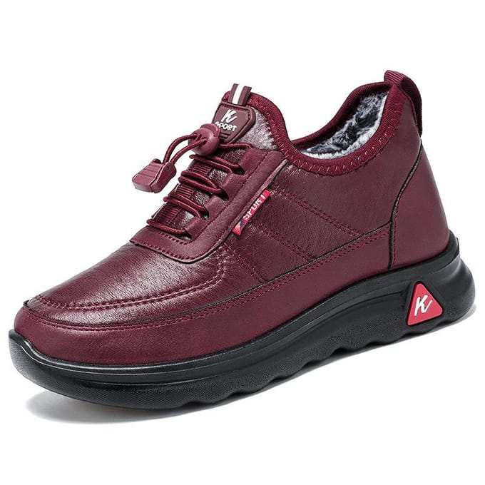 Automne Hiver Dames Baskets Plus Velours Épaisses Imperméables Chaussures Chaudes 35 rouge