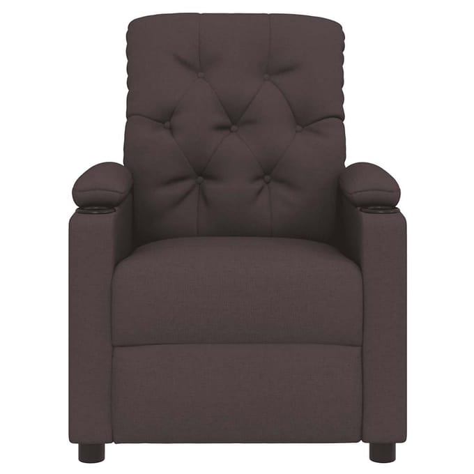 vidaXL Fauteuil verstelbaar stof donkerbruin