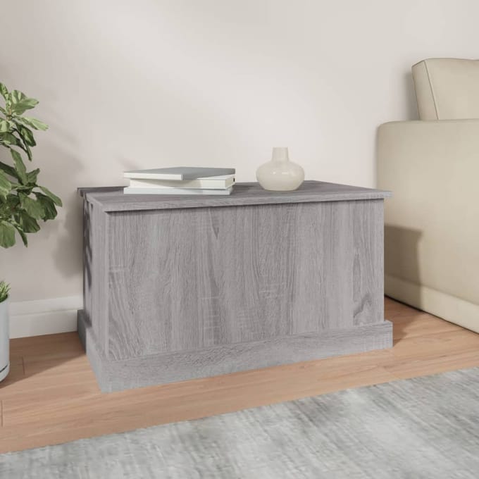 vidaXL - Opbergbox - 70x40x38 - cm - bewerkt - hout - grijs - sonoma - eikenkleurig