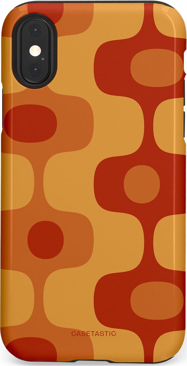 Casetastic hoesje geschikt voor Apple iPhone X / Apple iPhone XS - Dubbellaagse bescherming - Vintage Rust - Fashion Case - Terracotta Goud