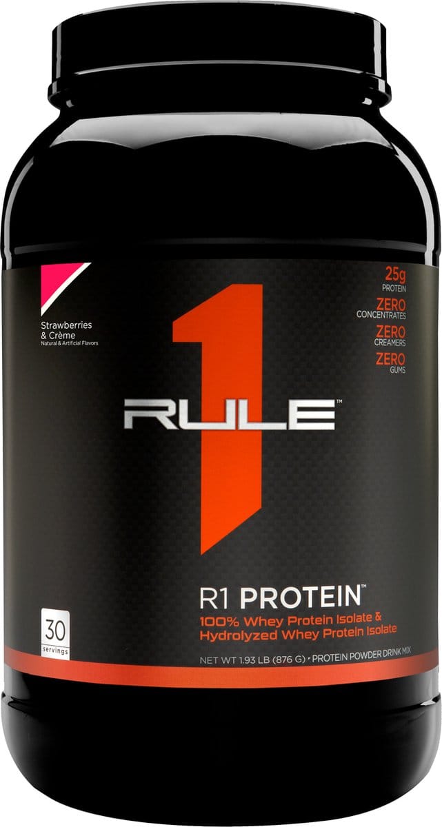 Rule1 R1 Protein Whey Isolate (2lbs) Strawberries & Crème - Eiwitten - Wei-eiwit isolaat
