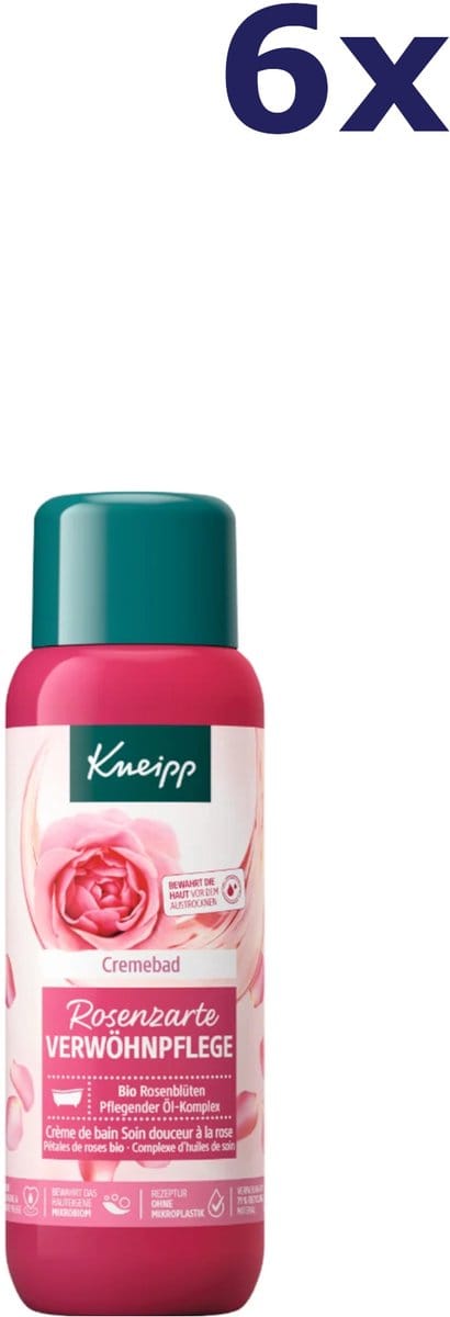 6x Kneipp Crèmebad 400ml Rozenzachte Verwennerij