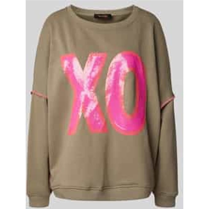 Sweatshirt met pailletten en ronde hals