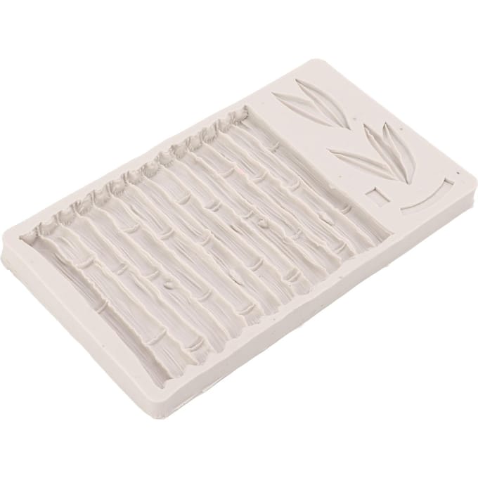 Moule en Silicone Sûr Élastique Gris Feuilles Bambou Design Résistant à la Déchirure Démoulage Facile DIY Moule de Cuisson beige