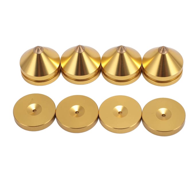 4 Stuks Luidspreker Isolatievoeten Aluminiumlegering Luidspreker Vibratie Absorberende Spike voor CD DVD Speler goud