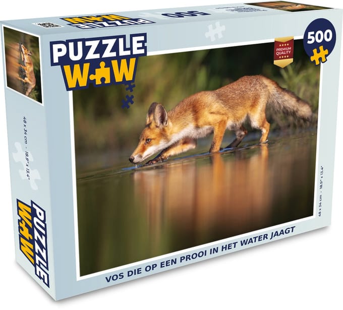 Puzzel Vos - Jagen - Water - Legpuzzel - Puzzel 500 stukjes