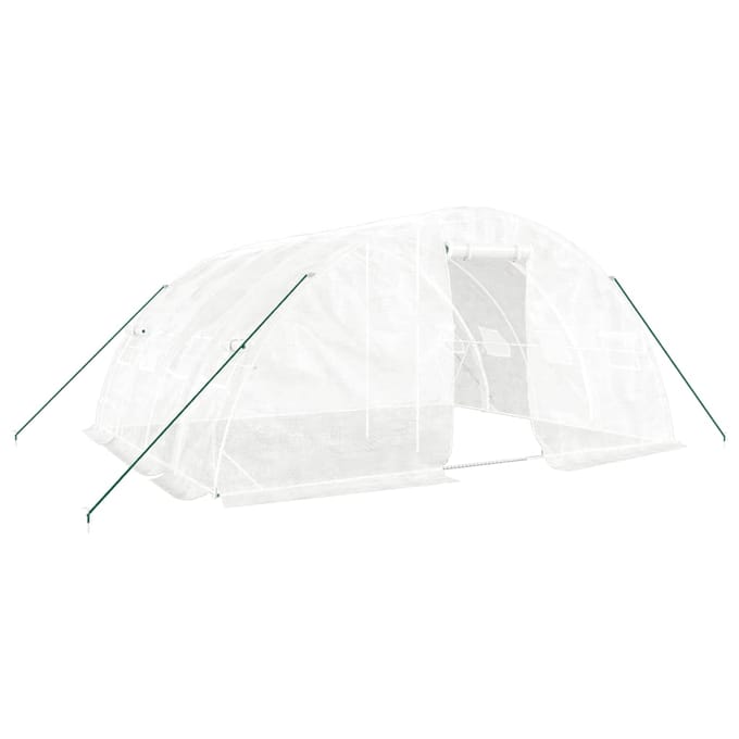 vidaXL - Kas - met - stalen - frame - wit - 20 - m² - 5x4x2,3 - m
