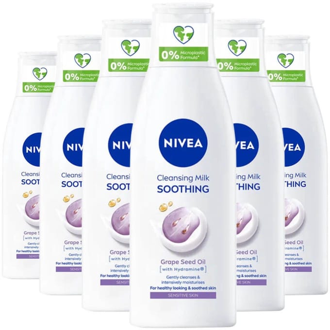 NIVEA - Reinigingsmelk Sensitive - 6 x 200 ml - Voordeelverpakking