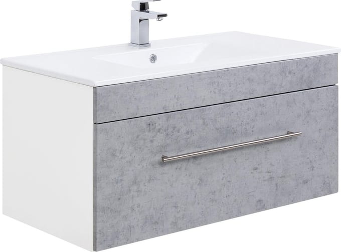 Wastafelkast Ivar Beton - Wit - Breedte 100 cm - Hoogte 49.7 cm - Diepte 47.5 cm