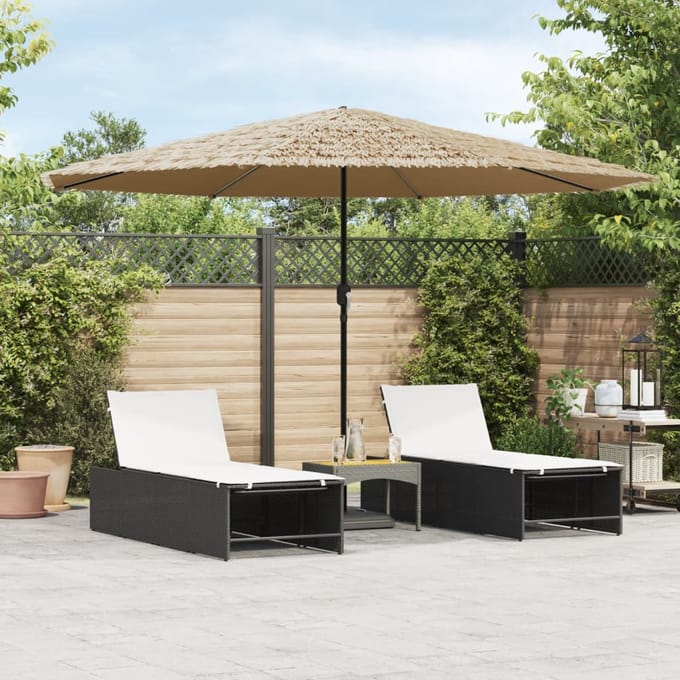 vidaXL - Parasol - met - stalen - paal - 388x388x248 - cm - bruin