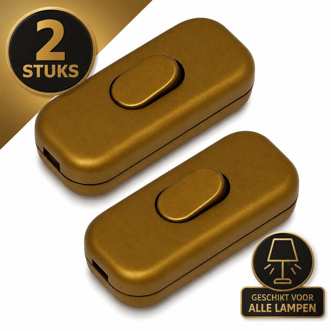 DEGG® - Snoerschakelaar - Goud - 450Watt - 250V - Energiebesparing - Premium kwaliteit - 2 STUK(S)