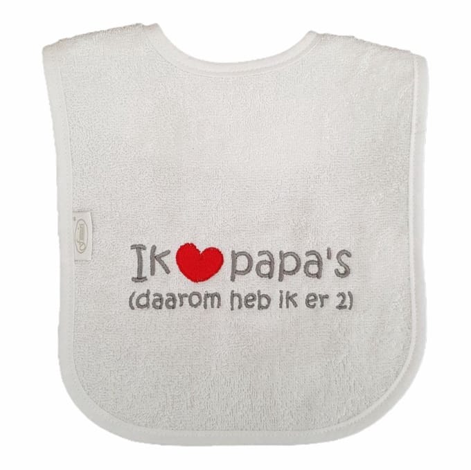 Witte slab met "Ik hou van papa's, daarom heb ik er 2"
