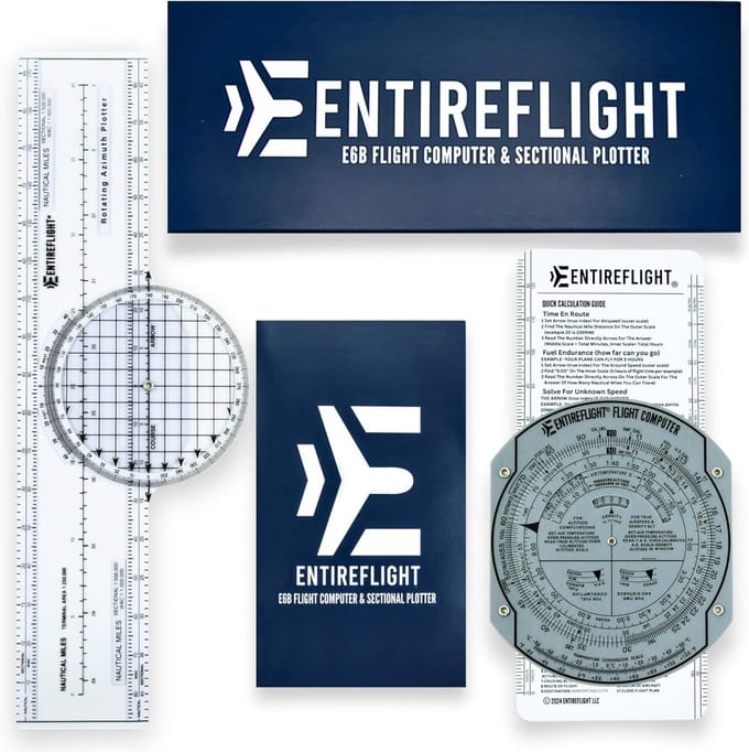 E6B Vliegcomputer, Plotter en Handleiding Set - Essentiële Luchtvaart Navigatie Tools voor Vliegtuig Piloten
