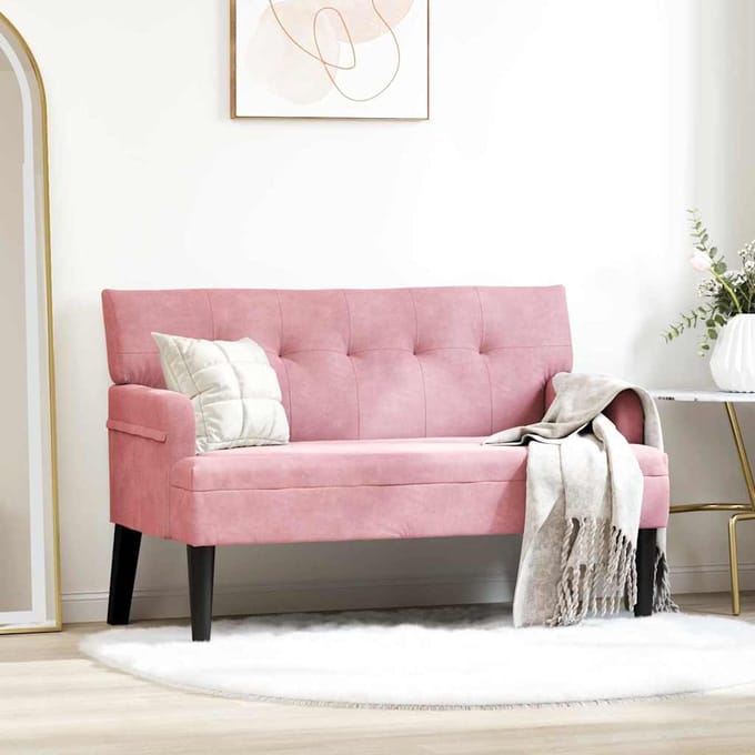 vidaXL - Chesterfield - Bank - Roze - 112 - x - 65,5 - x - 75 - cm - Fluweel
