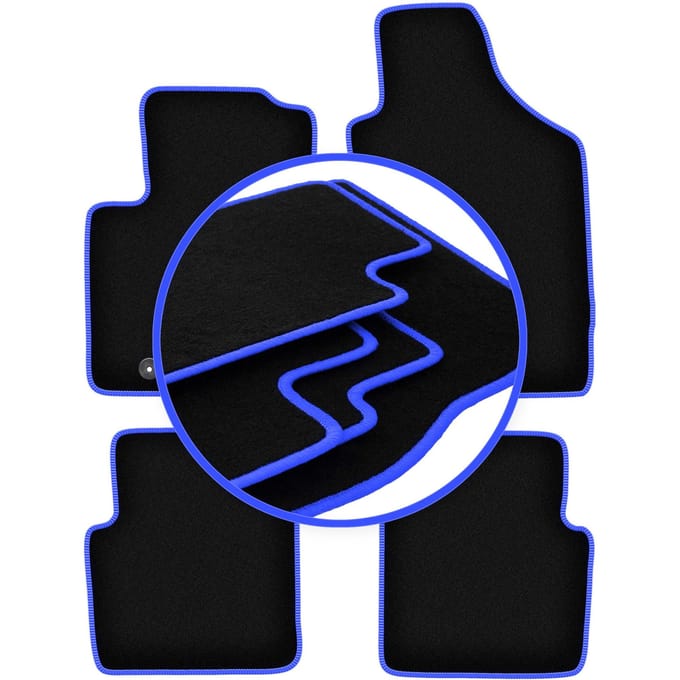 CARLUX-BLUE automatten voor: Fiat 500 cabrio, hatchback (2007-2013)