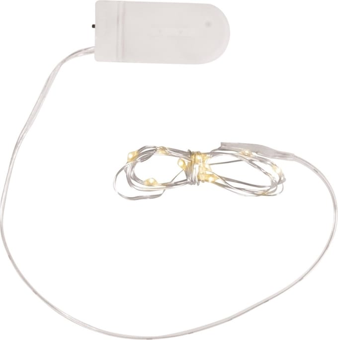 Micro lichtsnoer - 10 led lampjes - warm wit - 120 cm - kerstlampjes - kerstverlichting